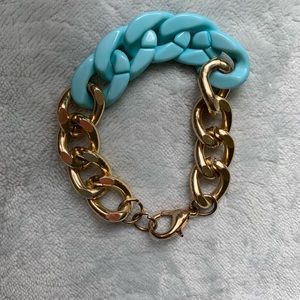 Gold and blue bracelet